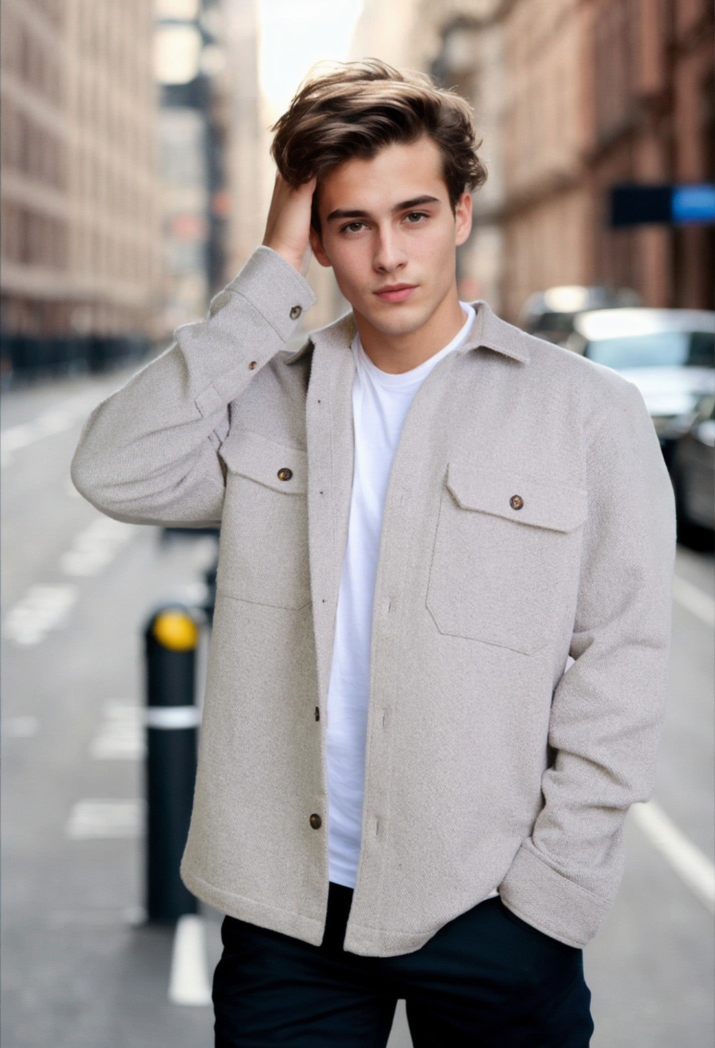 The James Limited Edition Grey Printed Overshirt