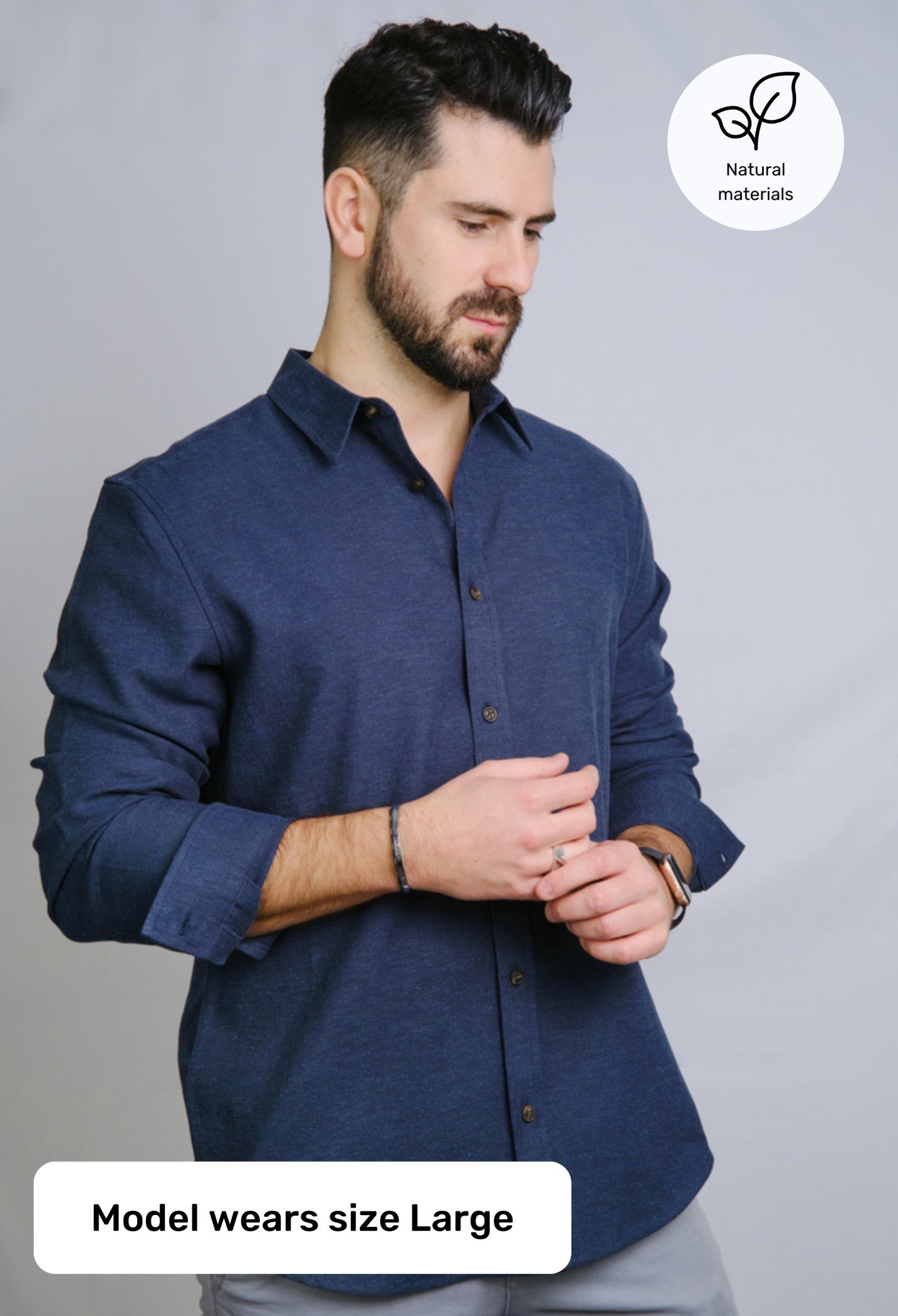 The Joseph Luxury Hemp Blend Navy Shirt