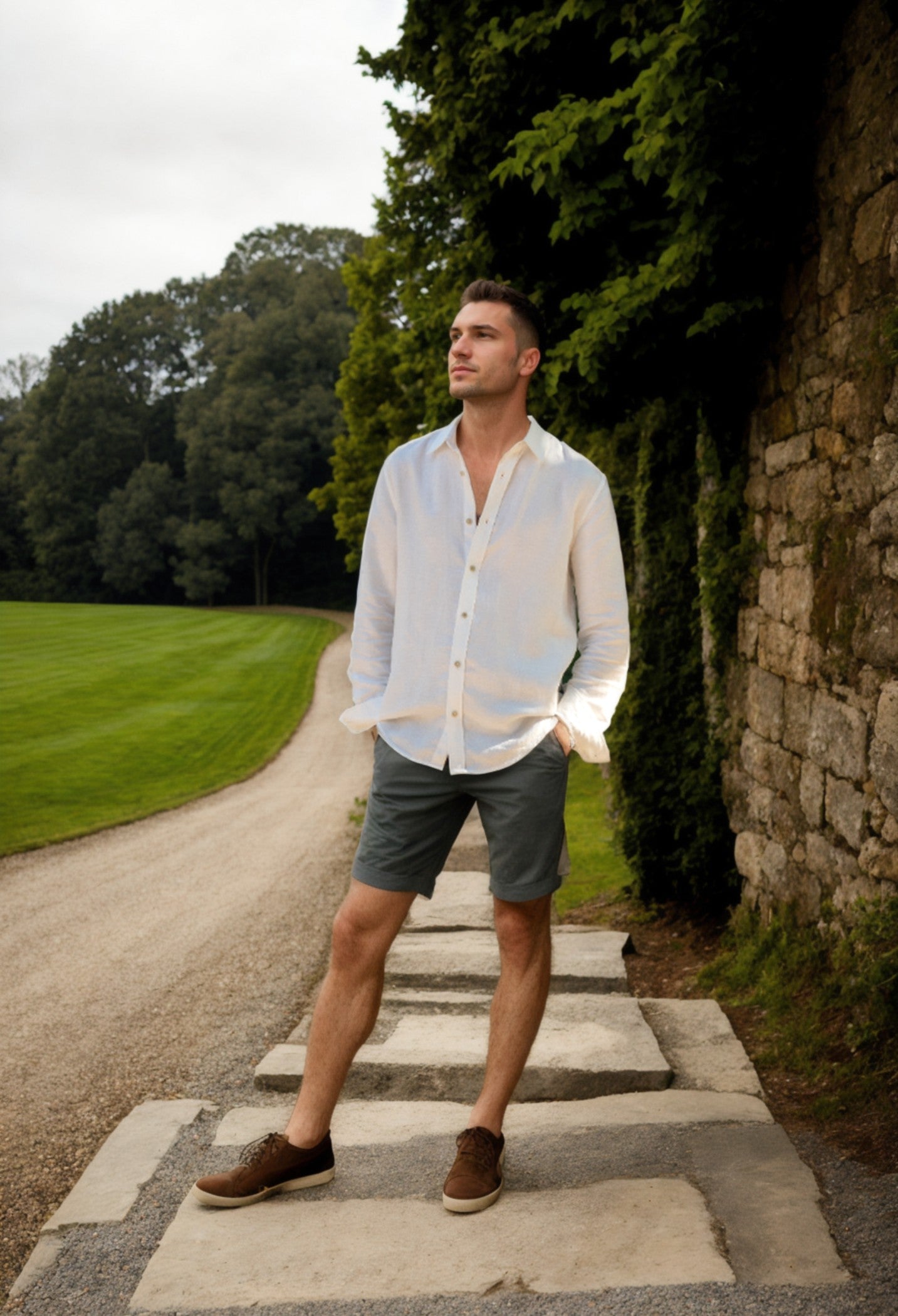 The Lukas Luxury Hemp Blend White Shirt