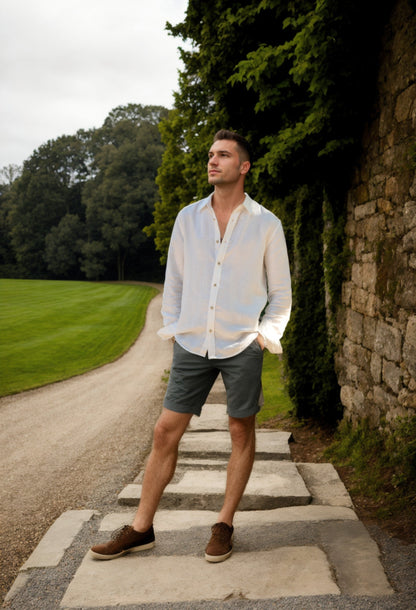 The Lukas Luxury Hemp Blend White Shirt