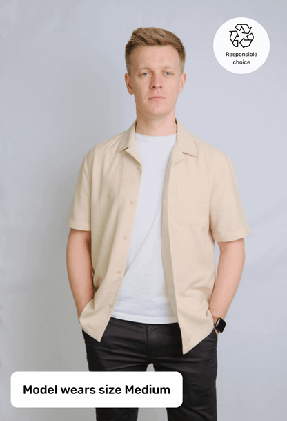 The Alexander Short Sleeve Beige Shirt