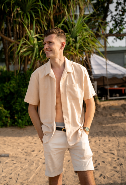 The Alexander Short Sleeve Beige Shirt