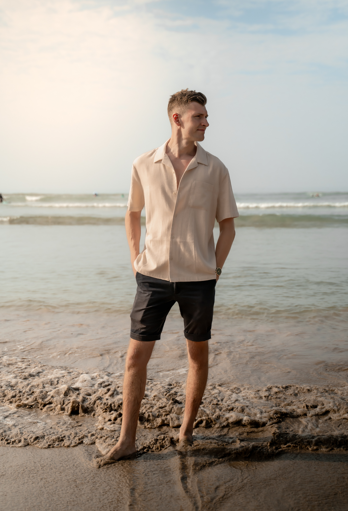 The Alexander Short Sleeve Beige Shirt