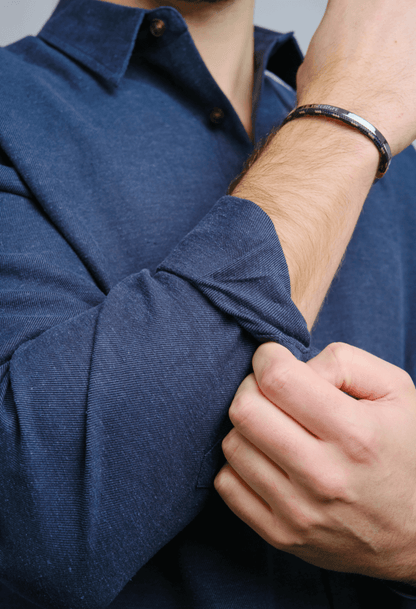 The Joseph Luxury Hemp Blend Navy Shirt