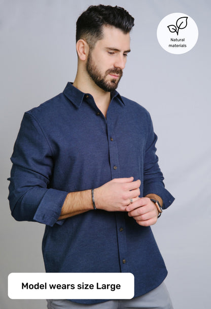 The Joseph Luxury Hemp Blend Navy Shirt