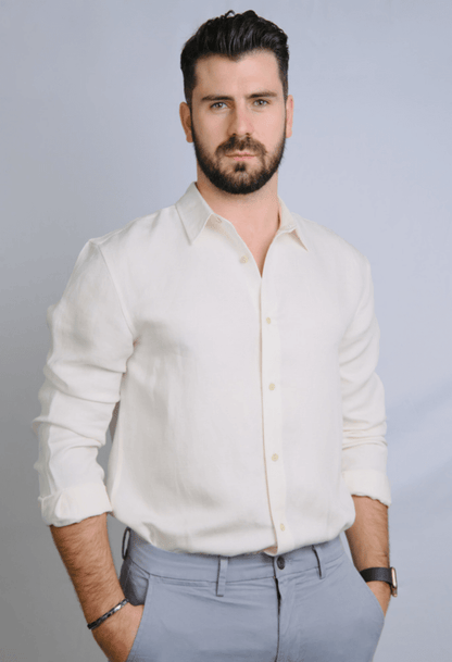The Lukas Luxury Hemp Blend White Shirt