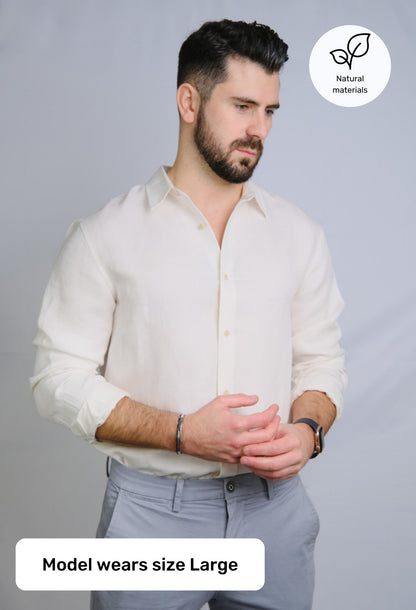 The Lukas Luxury Hemp Blend White Shirt